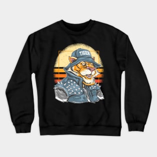 Vintage Punk Tiger Rocks Crewneck Sweatshirt